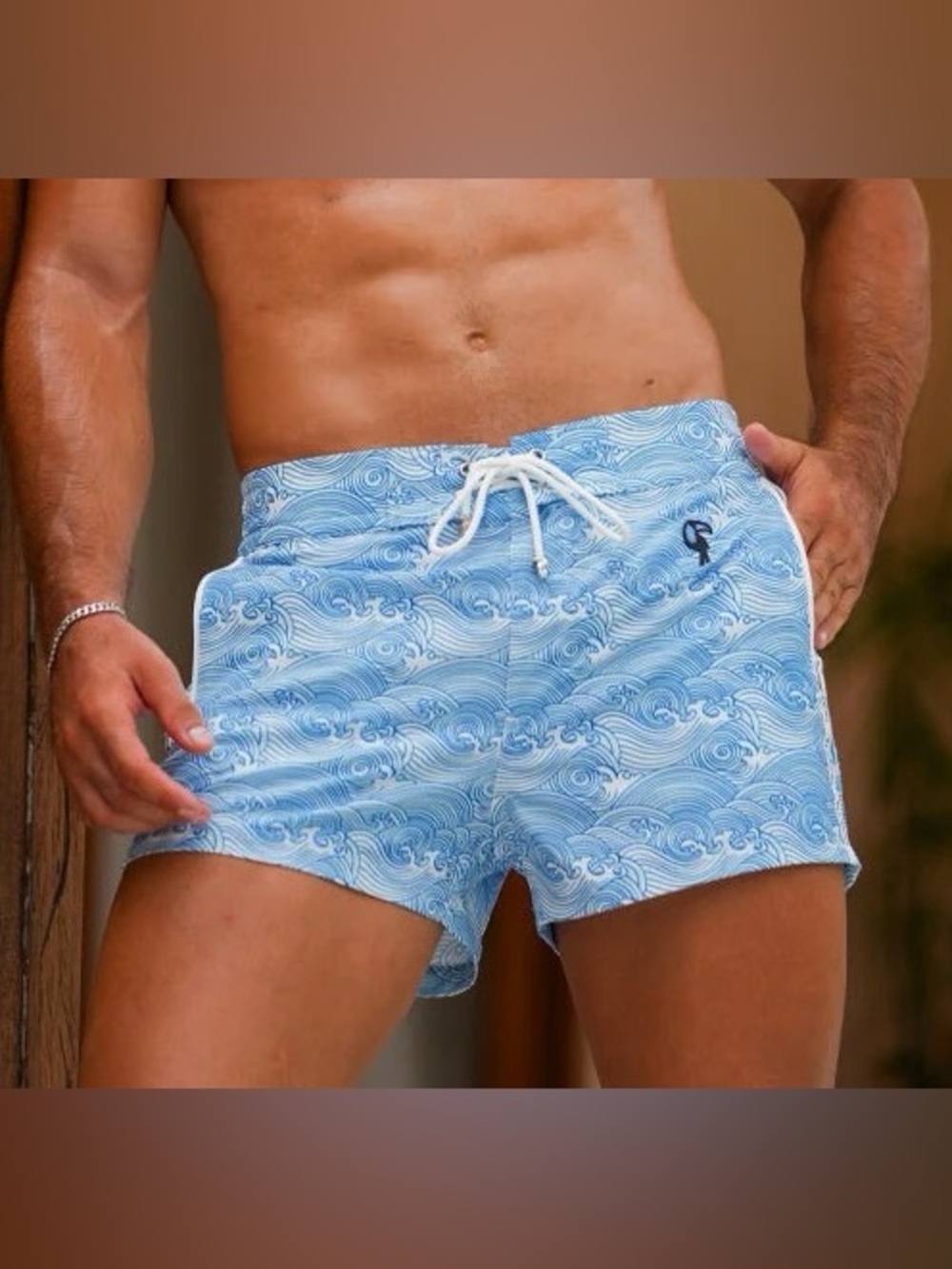 Tucann Men’s Swim Trunks Make Waves Blue V2 3”